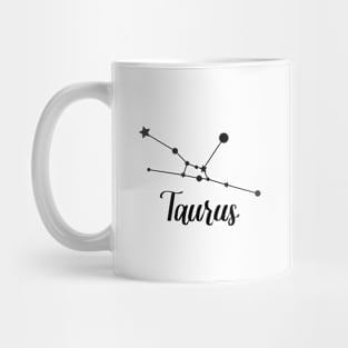 Taurus Zodiac Constellation in Black Mug